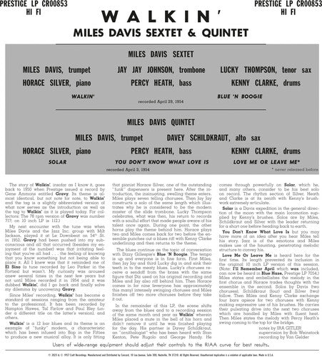 Miles Davis All Stars - Walkin' (original Jazz Classics Series) LP (180 Gram Vinyl)