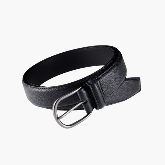 Leather Belt (Black + Silver)