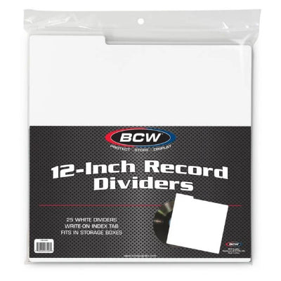 Vinyl Divider Header Cards With Tabs (White 25 x Pack) - BCW