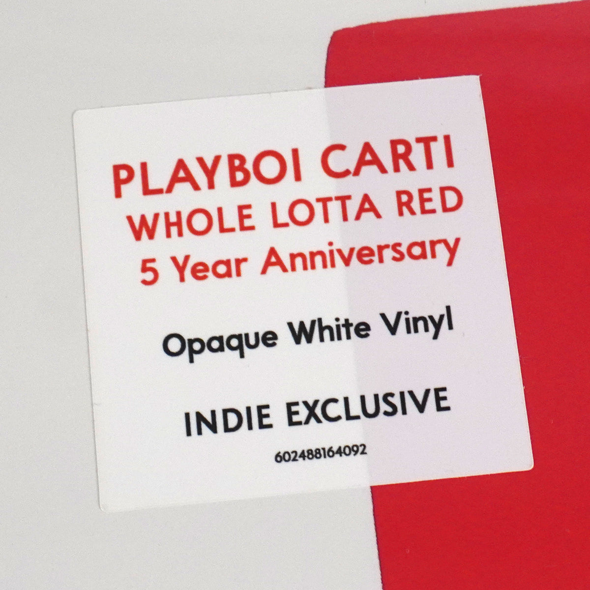 Playboi Carti: Whole Lotta Red (Indie Exclusive Colored Vinyl) Vinyl 2LP